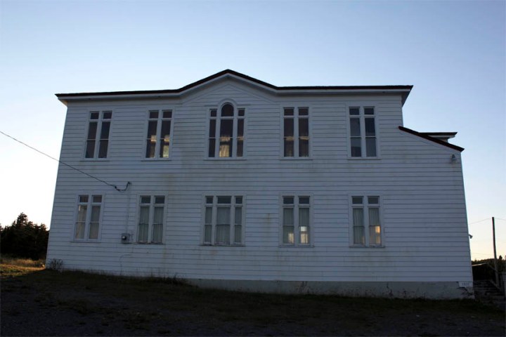 abandoned house with light